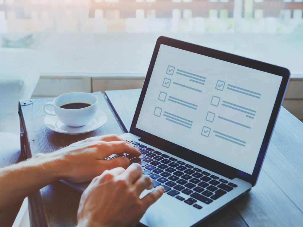 filling form online, questionnaire survey